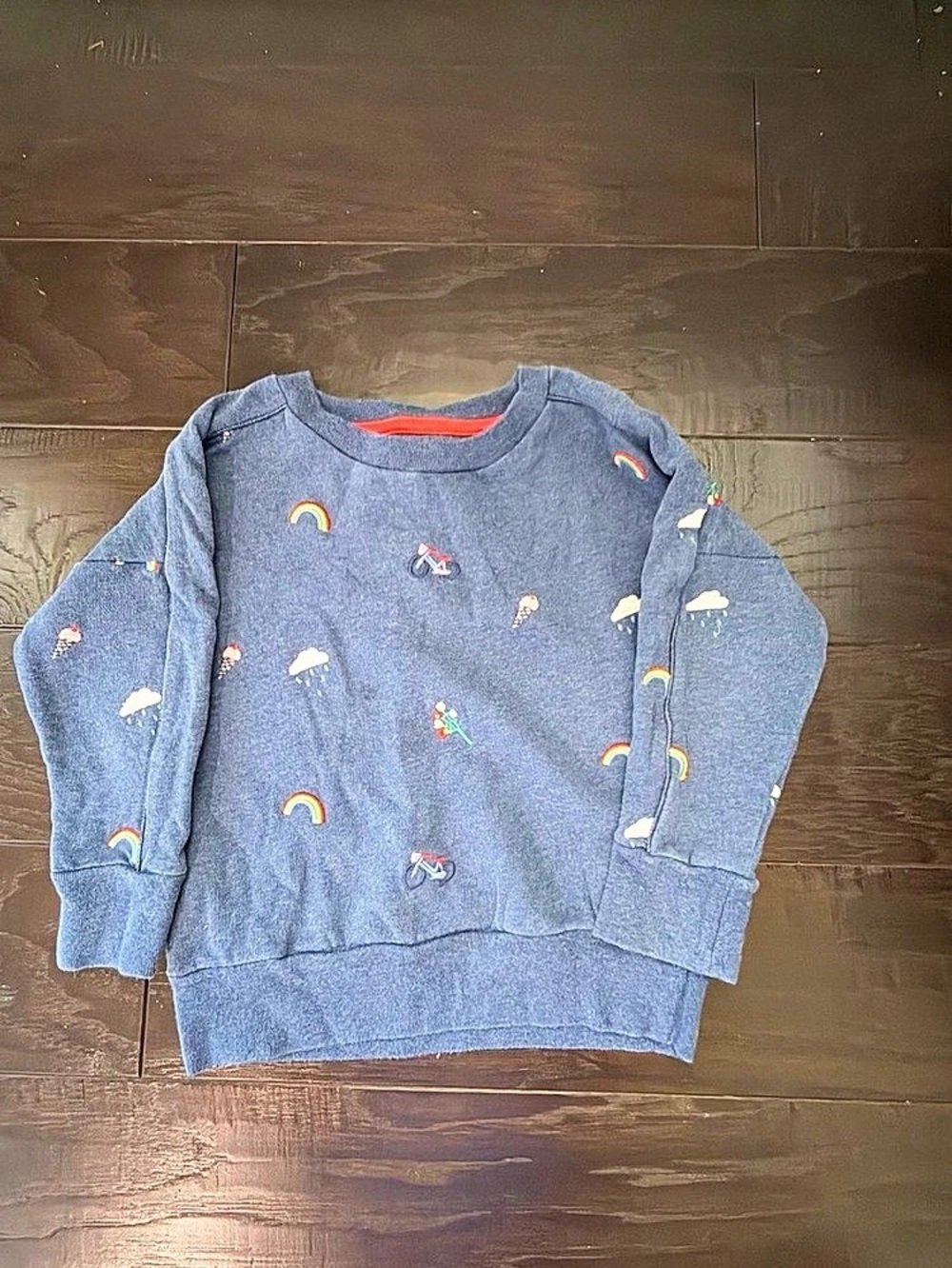 Mini Boden Girls Sweatshirt Size 3-4Y Blue Like New
